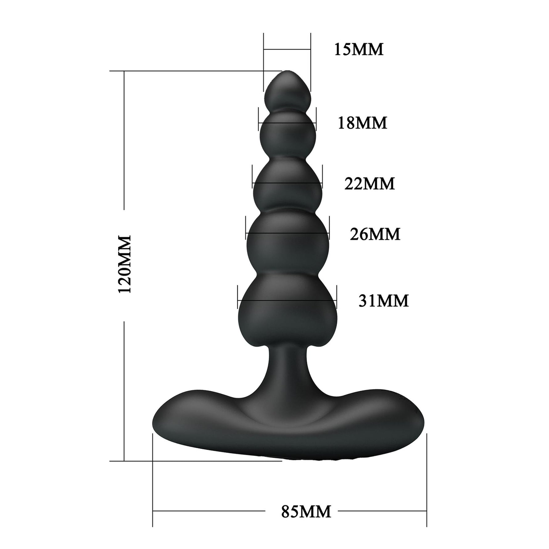 Plug anal vibrant din silicon Corban Pretty Love cu mărgele