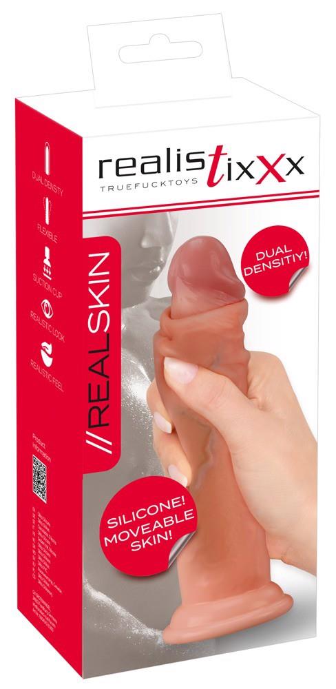 Dildo Realistixxx cu piele mobilă din silicon 20-5 cm