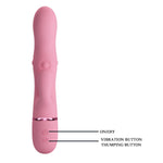 Vibrator Pretty Love Zach din silicon roz, cu patru laturi, în formă de iepuraș