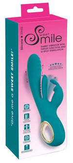 Vibrator Sweet Smile Bunny cu mișcare glisantă USB 25 cm