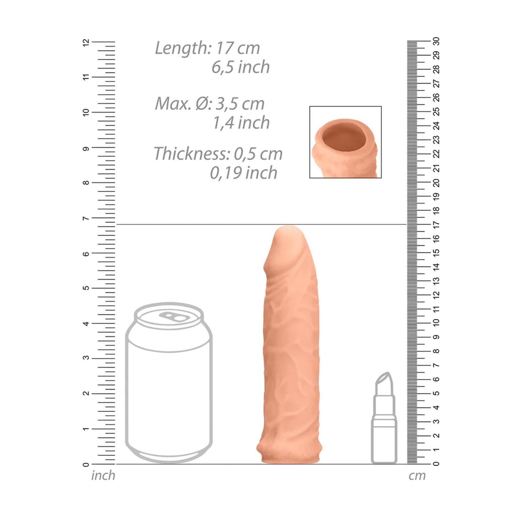 Extensor de penis RealRock TPE 17 cm