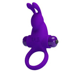Inel vibrant Pretty Love, silicon, violet, 10 funcții