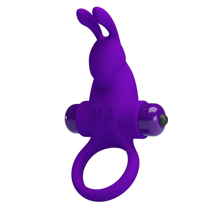 Inel vibrant Pretty Love, silicon, violet, 10 funcții