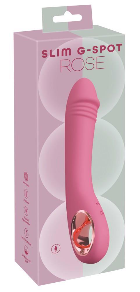 Vibrator USB pentru punct G You2Toys Slim, cu design roz din silicon, 21,4 cm