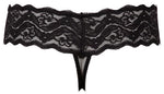 Cottelli LINGERIE tanga cu perle negru M
