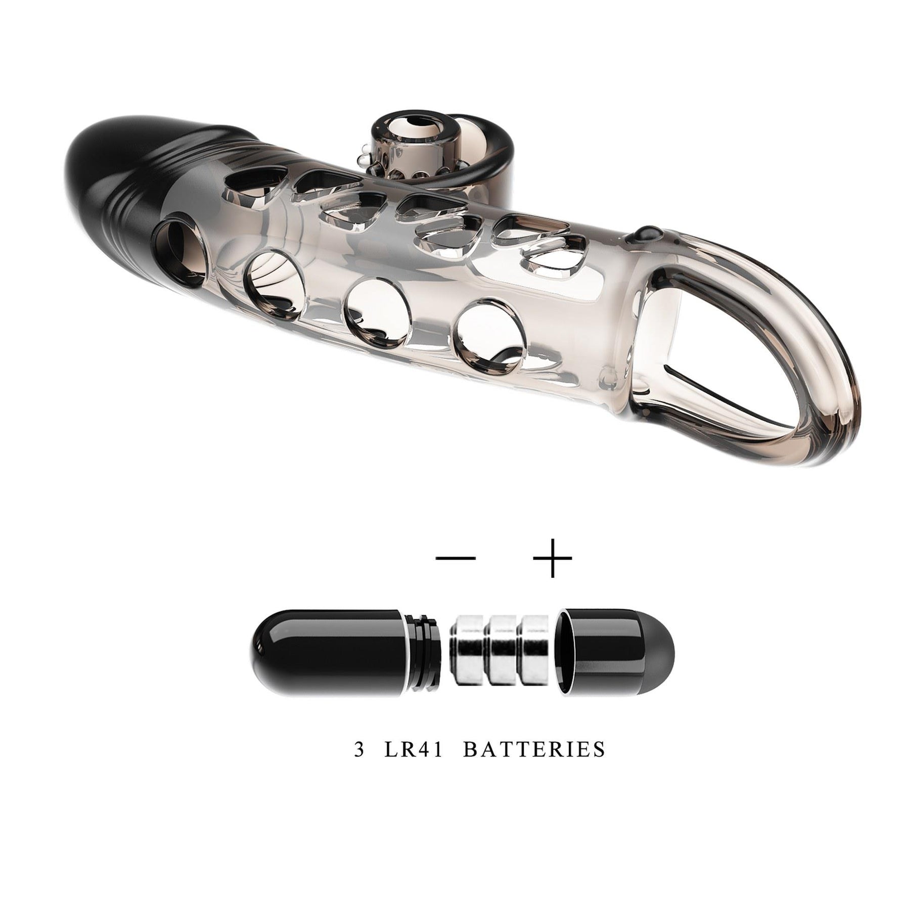 Extensor vibrant pentru penis Romance cu stimulator, negru