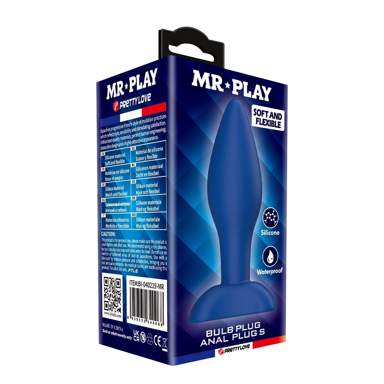 Dop anal din silicon Mr. Play Bulb S pentru începători