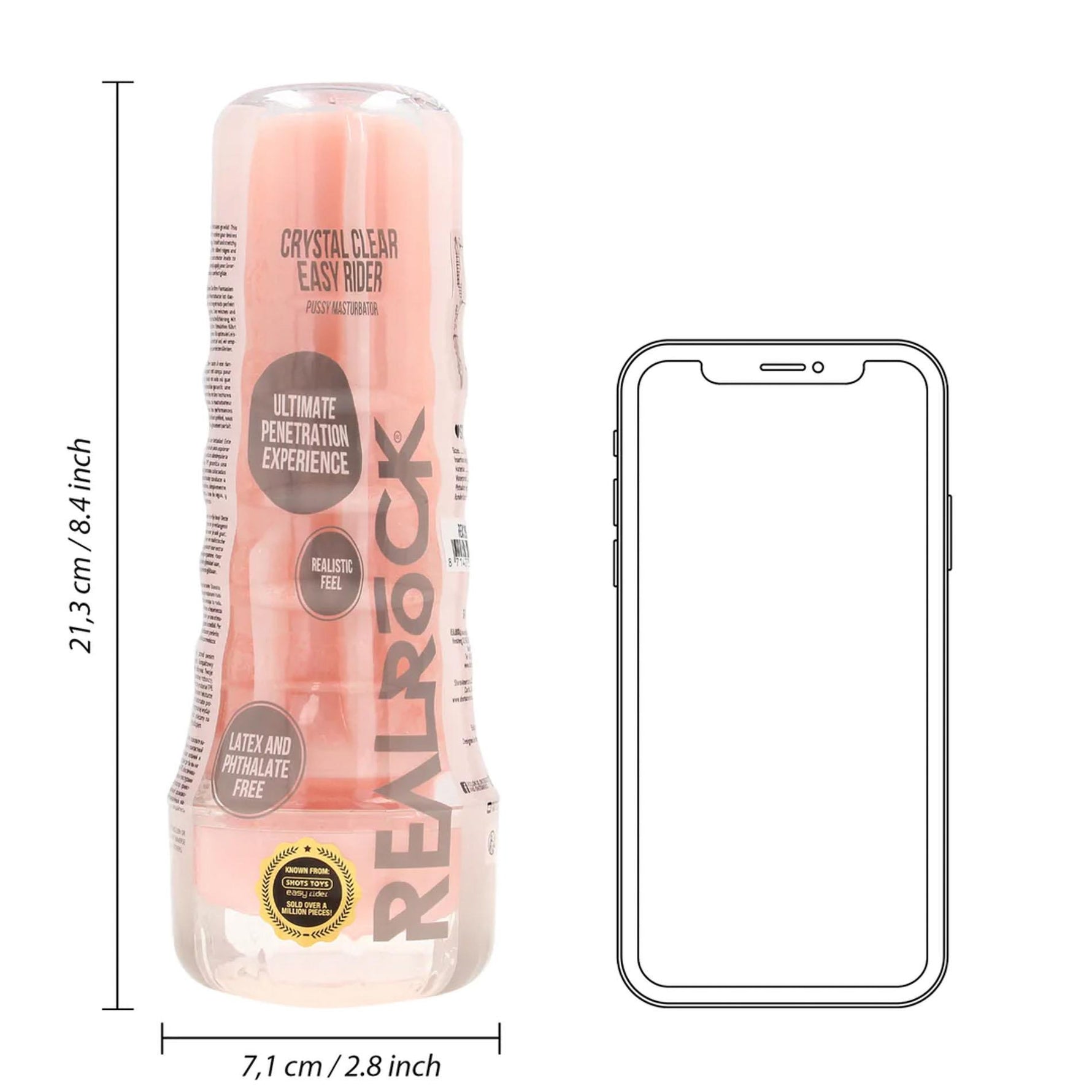 Masturbator vaginal RealRock Easy Rider Flesh TPE 21,5 cm