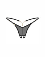 Tanga Oxaria Open cu detalii aurii Obsessive 2XL/3XL