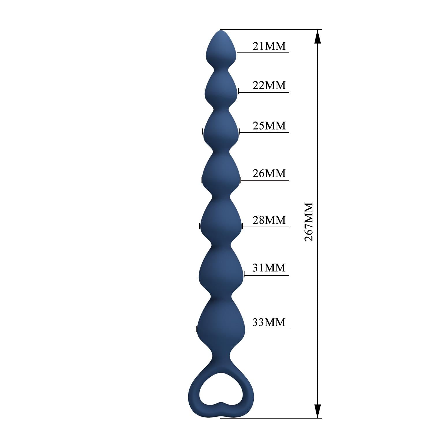 Mr. Play Perle Anale din Silicon Mari, Impermeabile, 27 cm