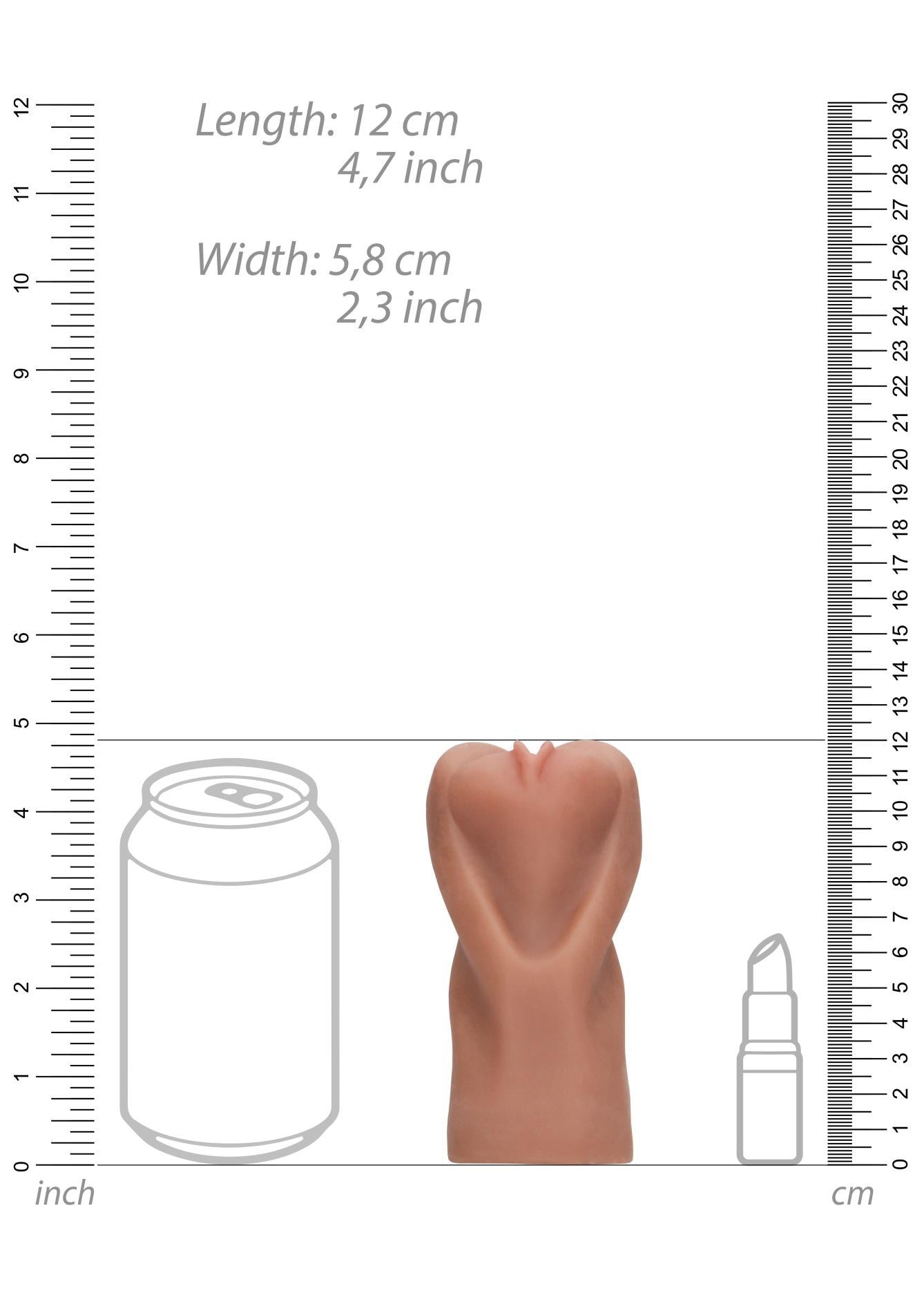Masturbator vaginal Teacher S-Line, bronzat, TPR, 10 cm