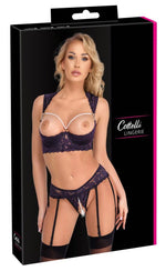 Set sutien Cottelli LINGERIE cu scafandră violet 75B