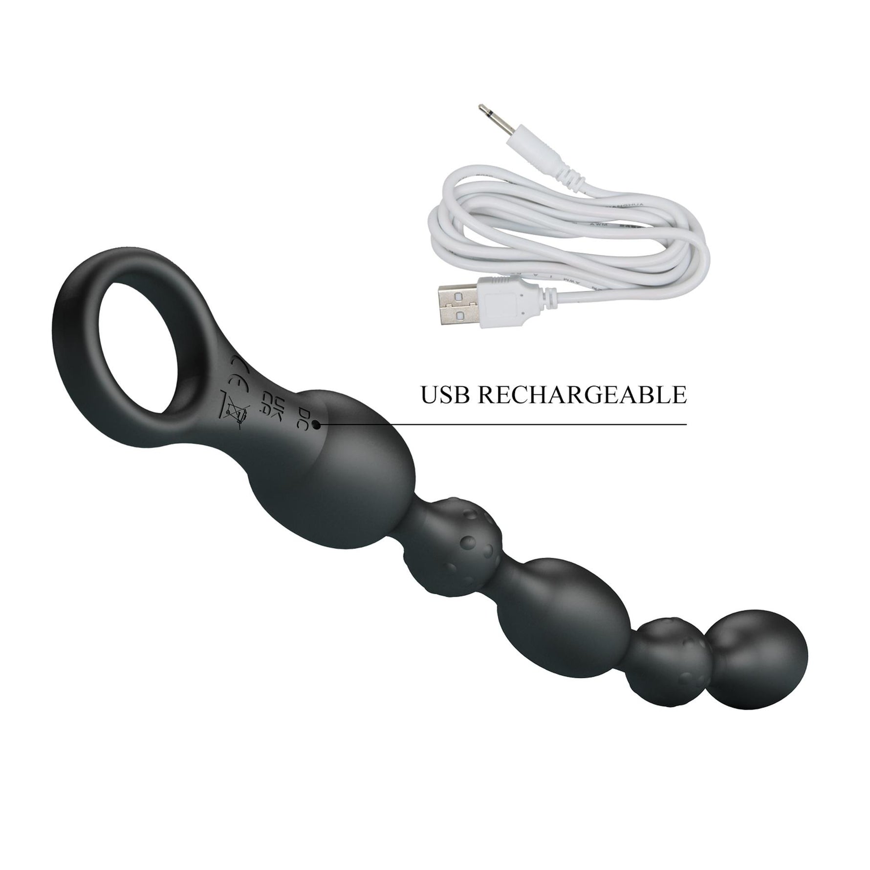 Vibrator anal cu perle din silicon Pretty Love Van, 10 moduri, USB