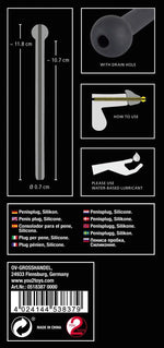 Dop pentru penis Piss Play din silicon Dop pentru penis negru 11,8 cm