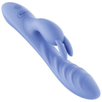 Vibrator USB Lovetoy Swirl din silicon, formă de iepuraș, 20,5 cm