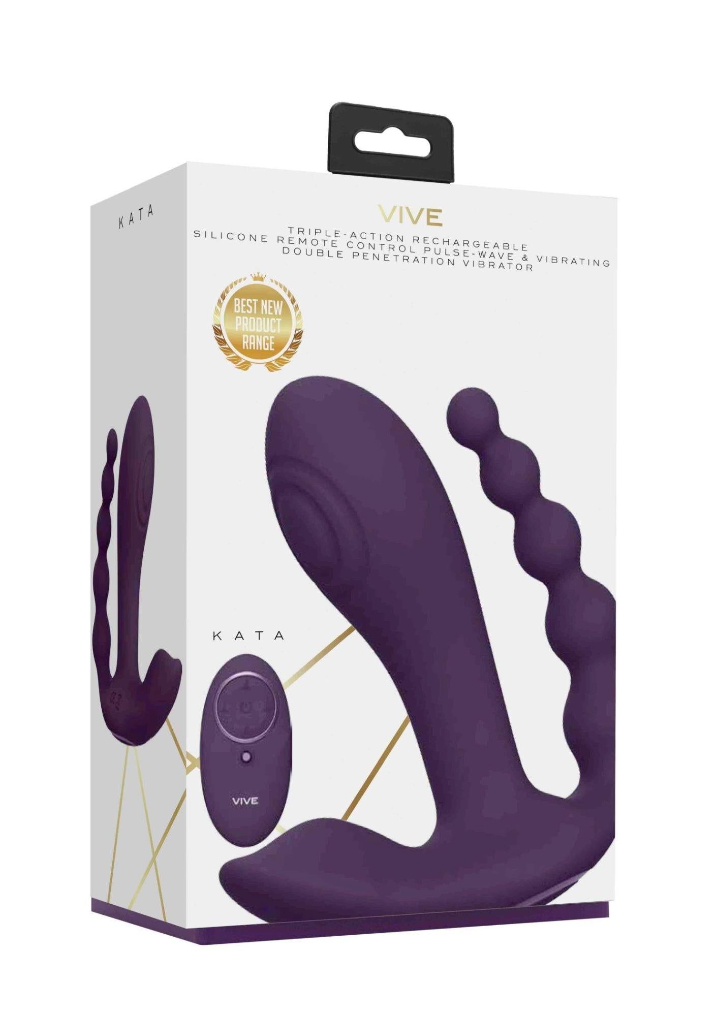 Vibrator anal Kata Vive violet cu telecomandă USB
