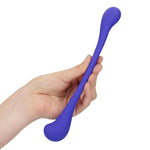 Vibrator Loveline flexibil din silicon cu două fețe și telecomandă, violet, 23 cm