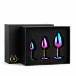 Set de dopuri anale din oțel inoxidabil multicolore HeavyFun seria B