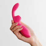 Vibrator Crushious Cyrano din silicon cu aspirație USB pentru punctul G, 18 cm