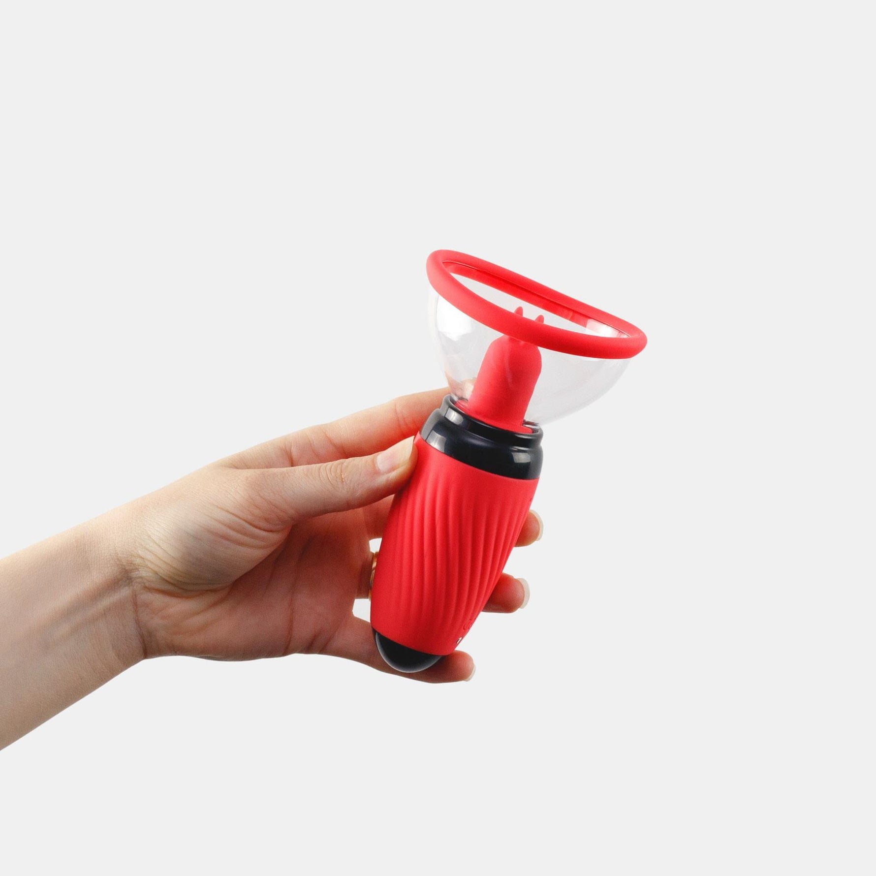Stimulator de limbă cu vibrații și supt USB Crushious Scarlet