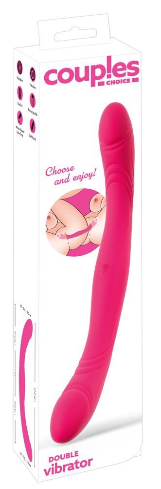Vibrator dublu din silicon USB Couples Choice 31,2 cm