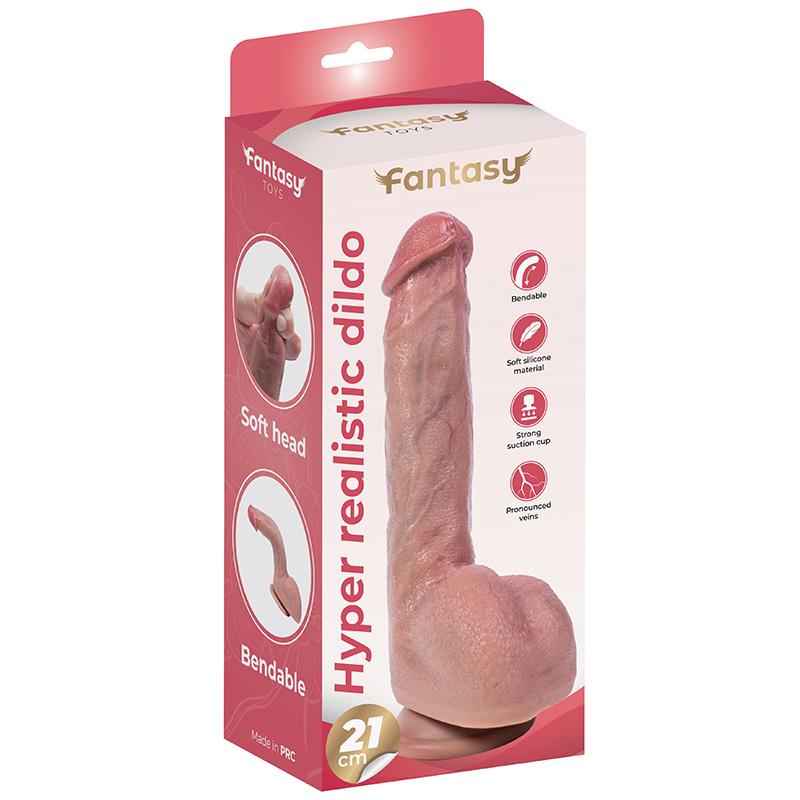 Dildo flexibil hiperrealist din silicon Fantasy 21 cm