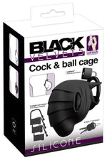 Cușcă pentru penis și testicule din silicon Black Velvets 10 cm