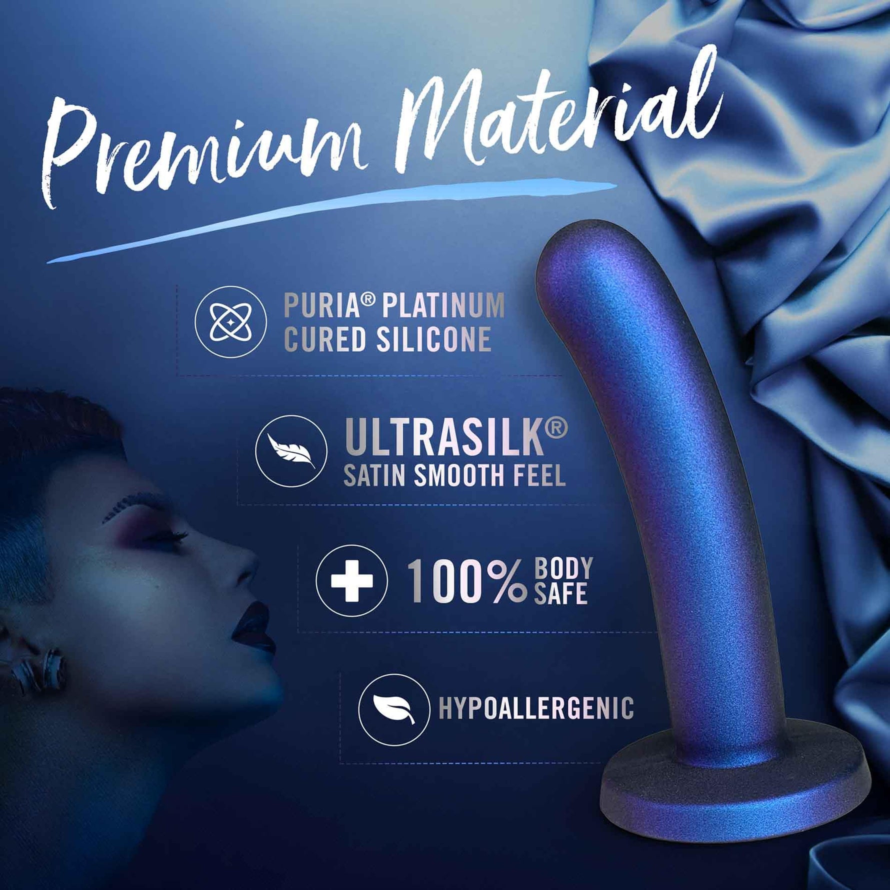 Dildo realist Temptasia Surrender albastru 14 cm
