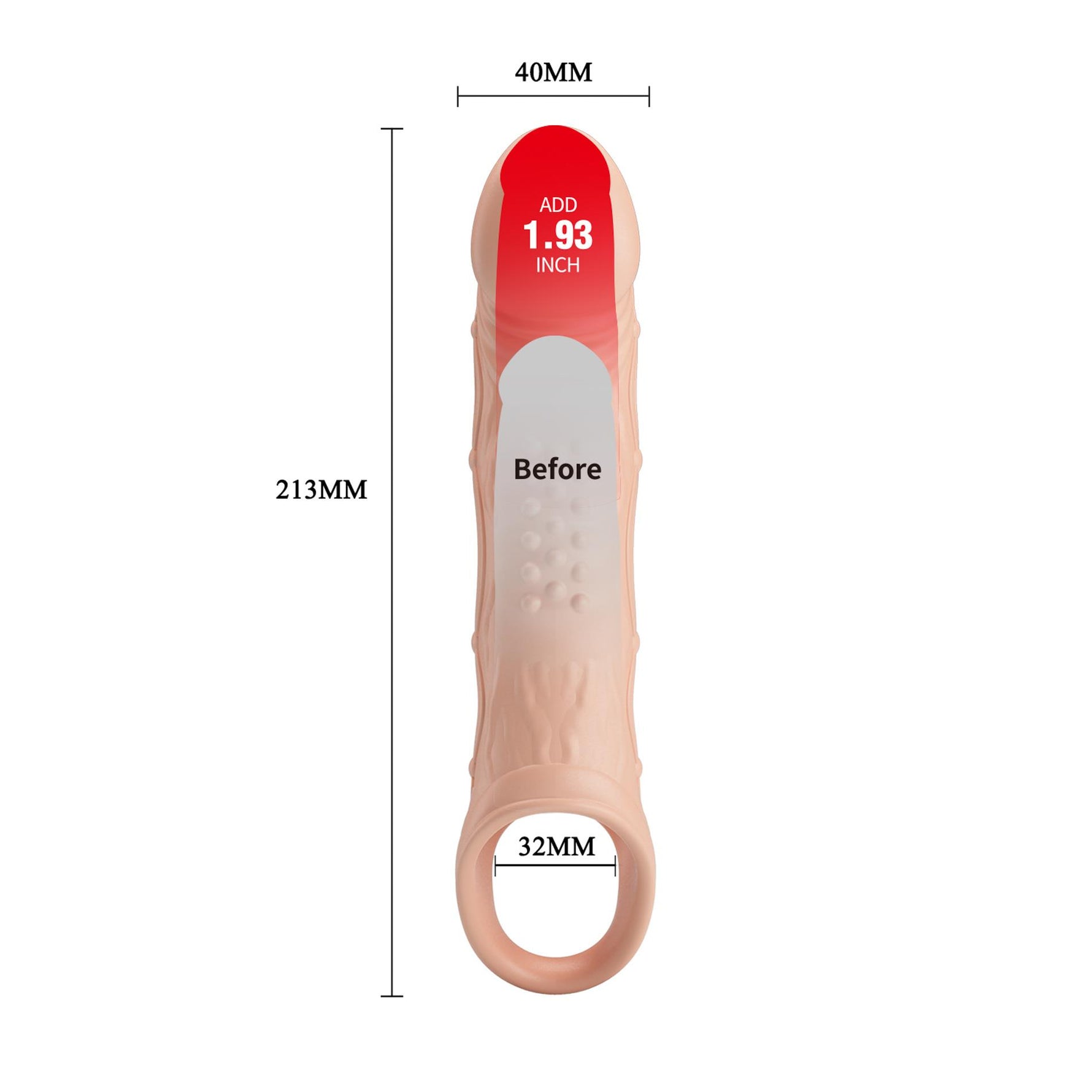 Manșon vibrant pentru penis Pretty Love BRAD cu buclă