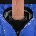 Pantaloni scurți Chic Strap-On (talie 81-89 cm) albaștri