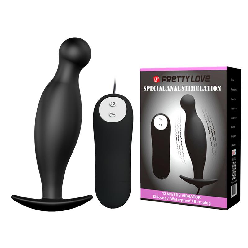 Dop anal vibrant din silicon Pretty Love cu 12 moduri, 11,7 cm