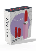 Vibrator Xocoon Sealed With A Kiss cu ruj roz, 11 cm, USB