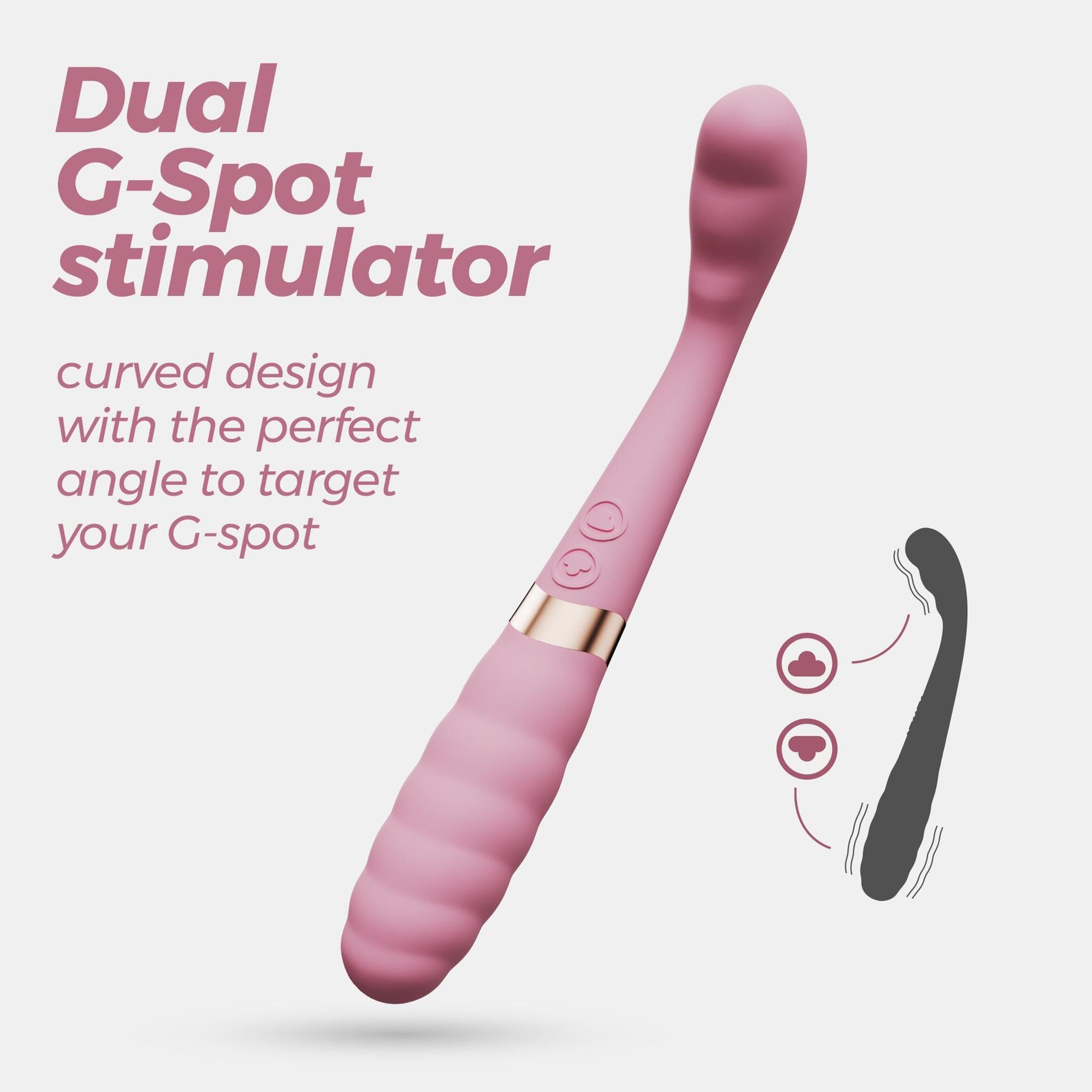 Vibrator Crushious Pixie cu două USB pentru punctul G, 20 cm