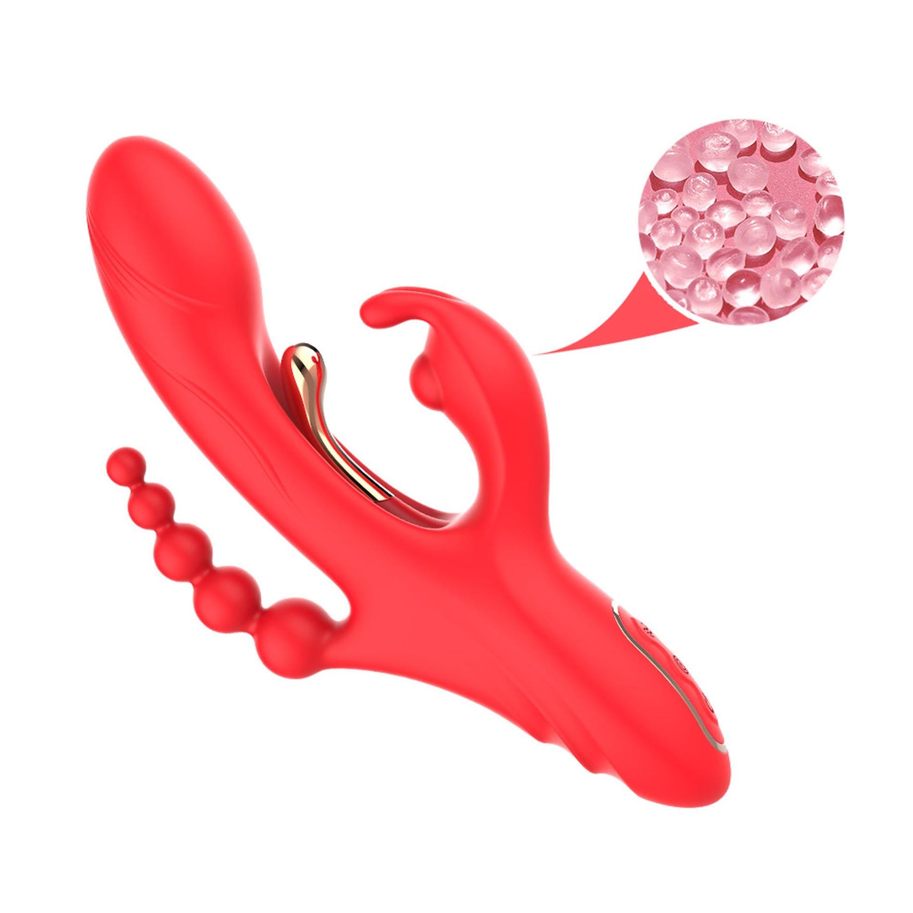 Vibrator Trident Iepuraș Roșu USB 22 cm