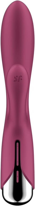 Vibrator rotativ Satisfyer Spinning Rabbit 1 cu USB, culoare roșie, tip iepuraș
