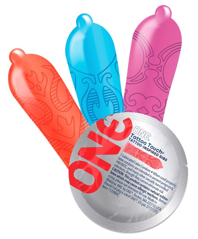 Prezervative texturate ONE Tattoo Touch, pachet de 12