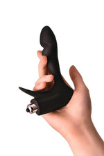 Masaj prostată Erotist din silicon negru 14 cm