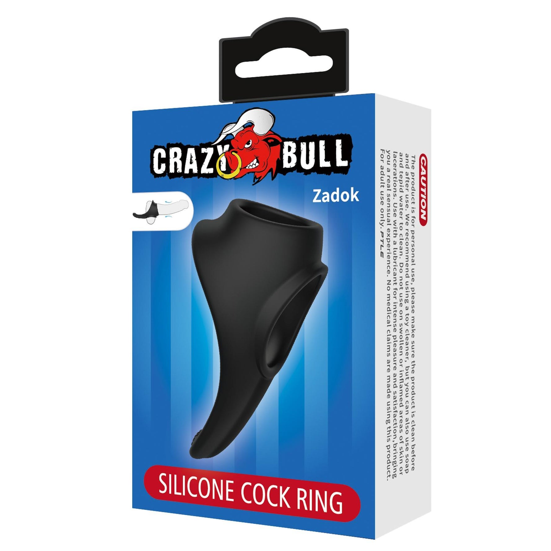 Inel de penis Crazy Bull Zadok din silicon cu întindere pentru testicule