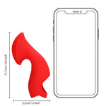 Vibrator mini texturat pentru deget Loveline, roșu, 12 cm