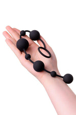 Perle anale din silicon A-Toys Coron cu 7 bile negre 36 cm