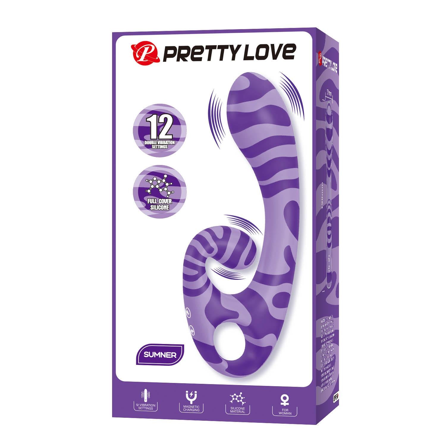 Stimulator clitoridian dublu din silicon violet Pretty Love Sumner