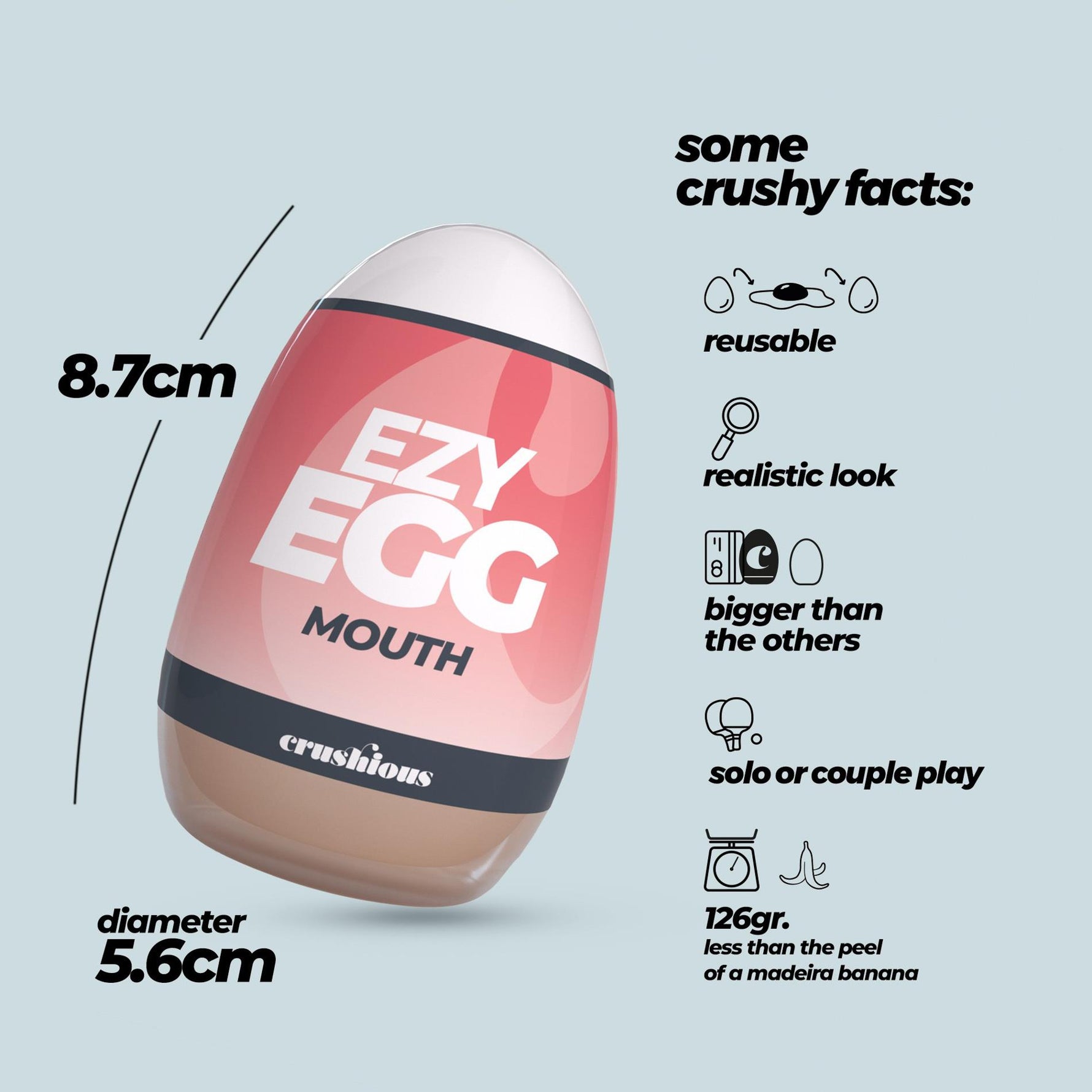Masturbator oral Crushious Ezy Egg 8,7 cm