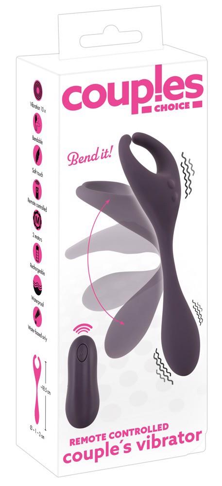 Vibrator din silicon pentru punctul G, cu telecomandă USB, Couples Choice, 18,5 cm