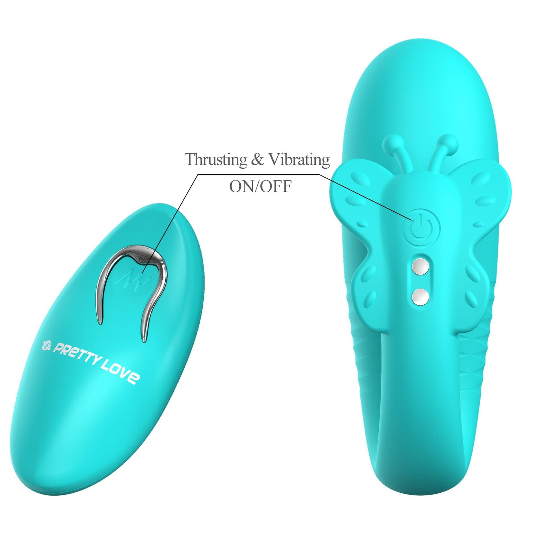 Vibrator Pretty Love Remi din silicon cu formă de ou glisant și aplicație