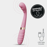 Vibrator Crushious Pixie cu două USB pentru punctul G, 20 cm