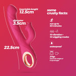 Vibrator iepuraș din silicon Crushious Mirenca 22,5 cm