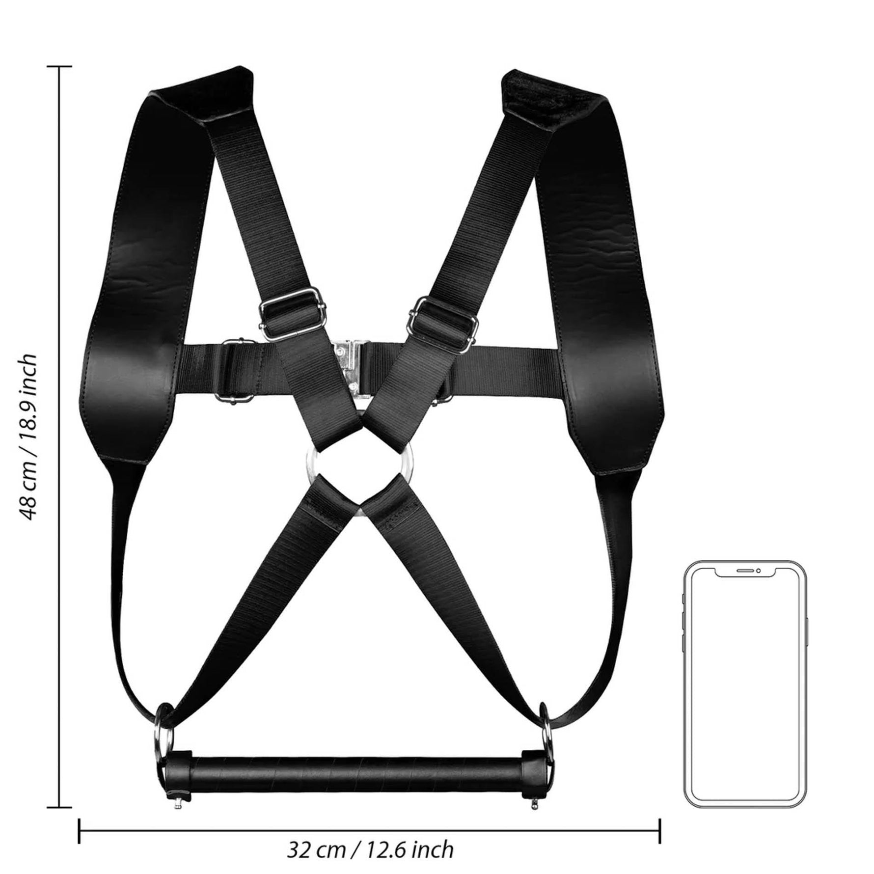 Ham BDSM Ouch! Reglabil Negru 32 cm