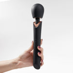 Baghetă masaj USB Crushious Holly din silicon negru, 30 cm