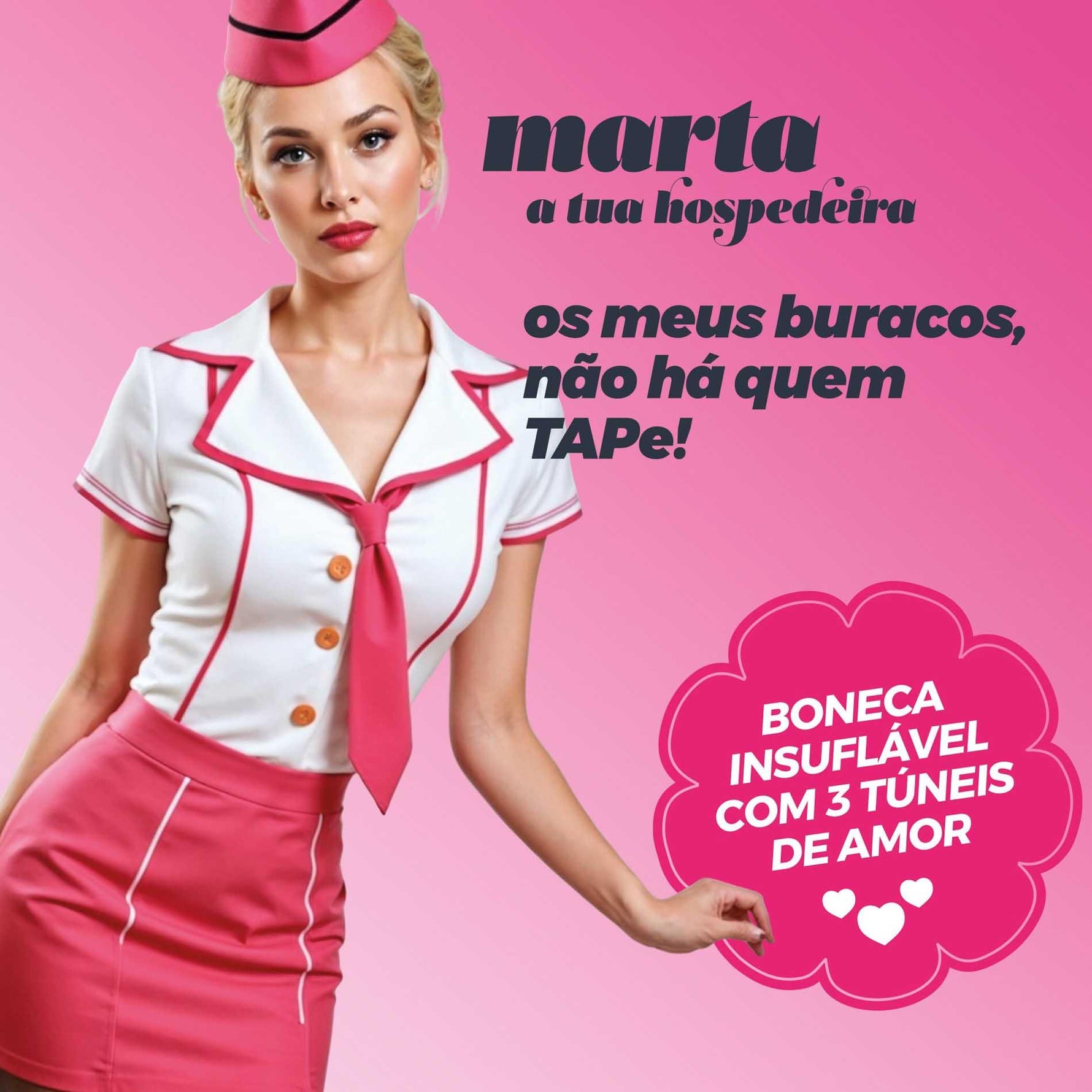 Păpușă erotică extensibilă Crushious Marta Stewardess, blondă, 155 cm