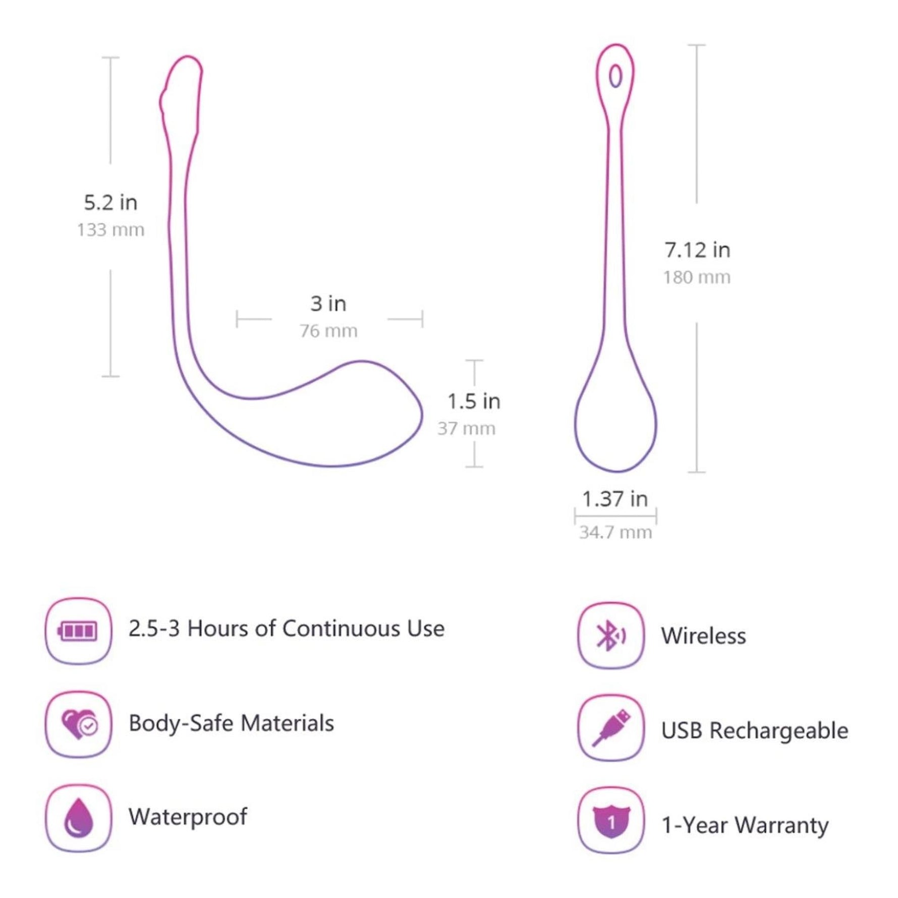Vibrator Lovense Lush 2 Bluetooth USB controlat prin aplicație